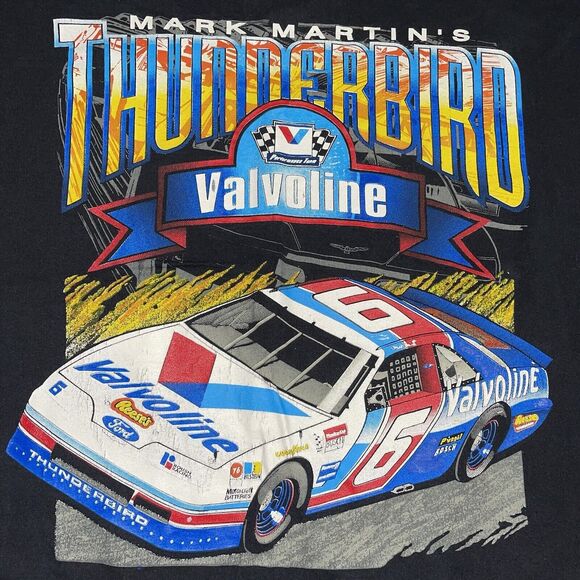 Vintage 1994 Mark Martin Thunderbird Valvoline NASCAR Ford Racing Shirt Size XL - Picture 3 of 10
